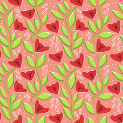 Spring Flower seamless pattern. Ideal for background, wallpaper, textile, backdrop, wrapping paper. Pattern surface design. 