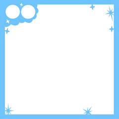 blue starry square  frame