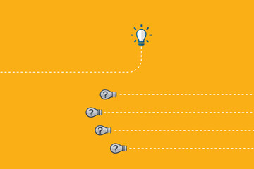 Fototapeta premium Think differently - Being different, taking risky, move for success in life -The graphic of light bulb also represents the concept of courage, enterprise, confidence, belief, fearless, daring. 