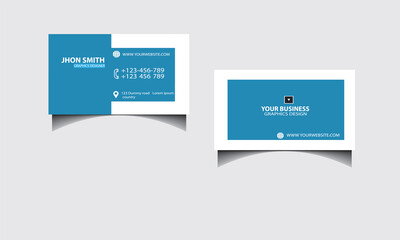 blue and white corporate business card design template.