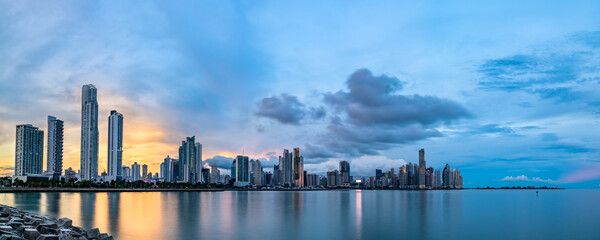 Evening skyline of Panama City