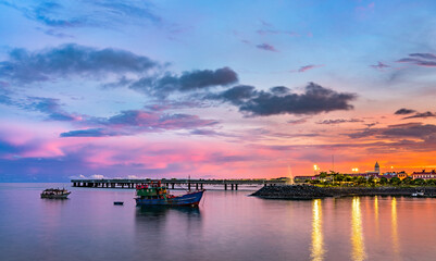 Casco Viejo, the historic district of Panama City at sunset