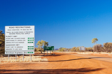 Warning Sign on Plenty Hwy in Australia