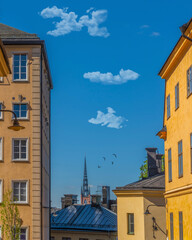 Old houses in Stockholm. Sodermalm district. Sweden. Scandinavia.
