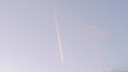 Panorama Contrail from an aircraft flying over the neighborhood of South Jordan City