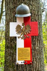 Forest memorial of World War II polish soldiers fallen during September 1939 battles defending...