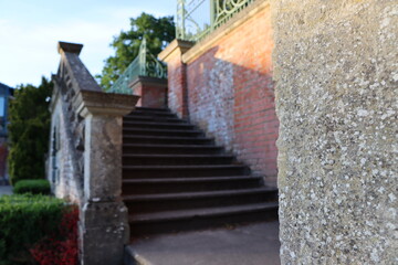 stairs outdoors in manor house