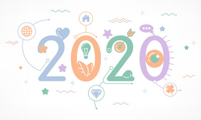 Fototapeta na wymiar Infographic concept 2020 year