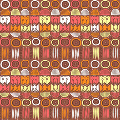 Naklejka premium Ethnic african hand drawn seamless pattern. Ideal for background, wallpaper, textile, backdrop, wrapping paper. Pattern design.