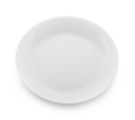 white plate on white background.