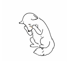 A lonely fox is crying without parents. Need support. Children's illustration, family psychology, cute animals, family relationships. Pictures for Instagram posts.