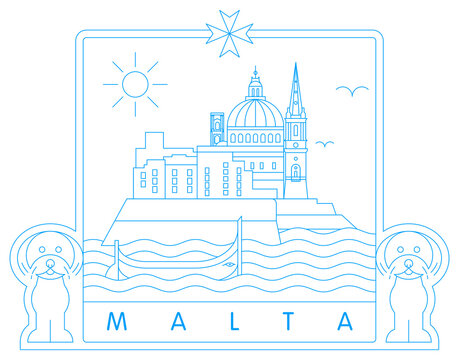 Malta symbols vector illustration and typography design 