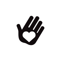 Obraz premium Heart in hand symbol. Love and peace icon.