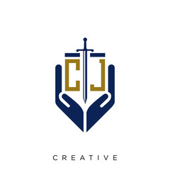 Obraz premium cj logo design vector 