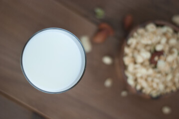 close up of a glass of milk