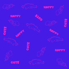 Illustration pattern alligator images with text