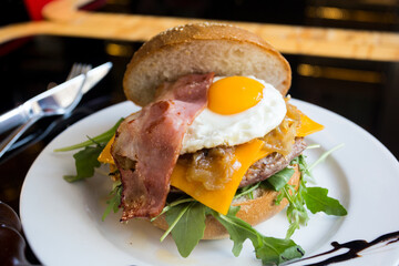 Premium burger with delicious toppings