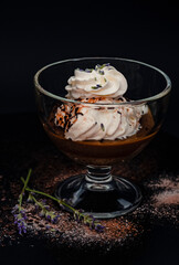 Glass with tasty panna cotta