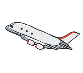 Color Sketch Icon Airplane