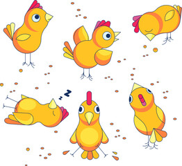 pac of cute Chicks Has a Good Time