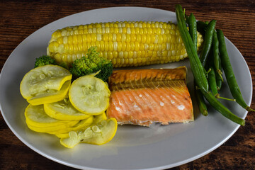 salmon with vegetables