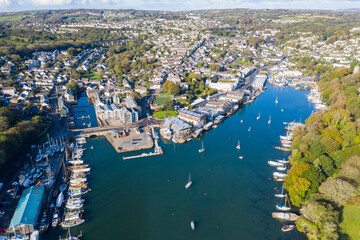 Penryn Harbour from the air, Cornwall, England