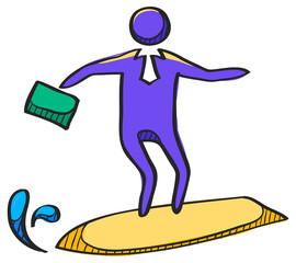 Color Sketch Icon Businessman challenge