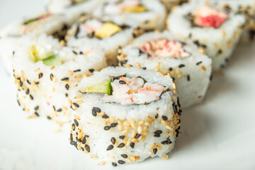 Uramaki on a white plate