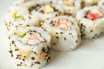 Uramaki on a white plate