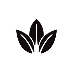 Green leaf icon in flat design style. Ecology, environment symbol.