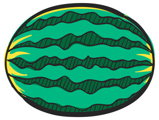 Color Sketch Icon Water melon
