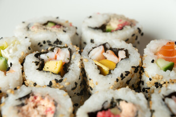 Uramaki on a white plate