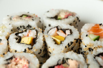 Uramaki on a white plate