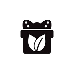 Herbal plants container. Natural medicine container icon in line design style.