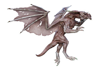 Obraz premium 3D renderowania bajki smoka na białym tle