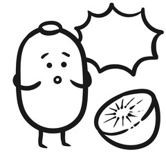 Kiwi characters drawing. Vector illustration.