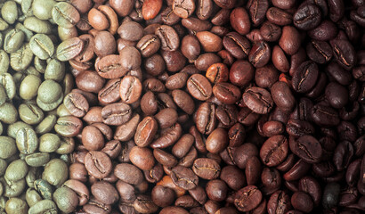 Coffee beans stages of roasting