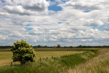 a ditch through the countryside