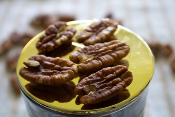Organic Pecan Nuts Close-Up