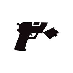 Stop gun violence icon illustration. No gun, ban weapons symbol. Gun prohibition sign.