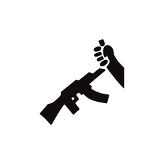 Stop gun violence icon illustration. No gun, ban weapons symbol. Gun prohibition sign.