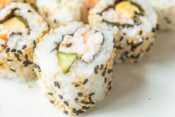 Uramaki on a white plate
