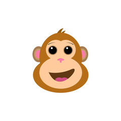 Happy monkey head vector illustration