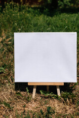 White empty mockup template poster canvas