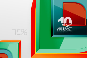 Glossy glass squares with round elements geometric composition. Abstract geometric background with 3d effect composition For Wallpaper, Banner, Background, Card, Book Illustration, landing page