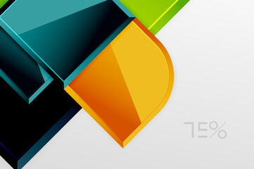 Glossy glass squares with round elements geometric composition. Abstract geometric background with 3d effect composition For Wallpaper, Banner, Background, Card, Book Illustration, landing page