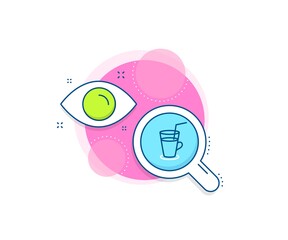 Fresh drink sign. Research complex icon. Coffee or Cocktail line icon. Beverage symbol. Analytics or analysis banner. Cocktail sign. Vector