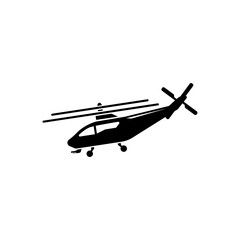 Helicopter, Fly Transport, Aviation. Flat Vector Icon illustration. Simple black symbol on white background. Helicopter, Fly Transport, Aviation sign design template for web and mobile UI element.