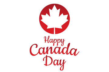 Happy Canada Day. July 1. Holiday concept. Template for background, banner, card, poster with text inscription. Vector EPS10 illustration.