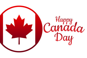 Fototapeta premium Happy Canada Day. July 1. Holiday concept. Template for background, banner, card, poster with text inscription. Vector EPS10 illustration.